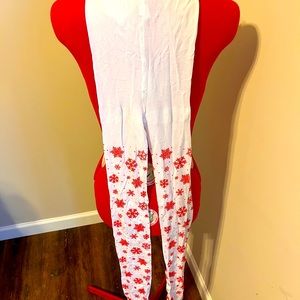 Amscan Nylon Tights red snowflakes ladies small